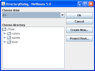 DirectoryDialog – NetBEens 5.0